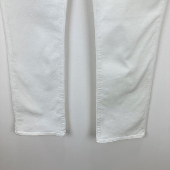 Madewell Kick Out Crop Jeans Pure White Stretch Mid Rise Flare NI961 US 25 NWT - Picture 15 of 16